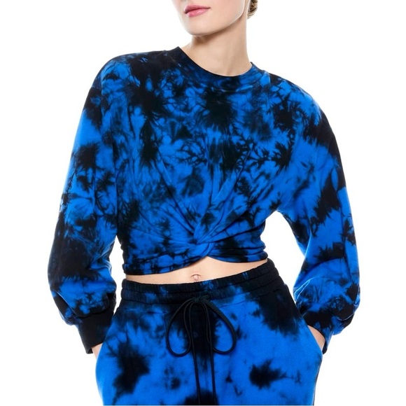 Alice and Olivia Ansley Tie Dyed Cropped Sweater - Picture 1 of 9